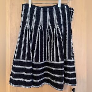 Talbots black and white striped skirt size 6